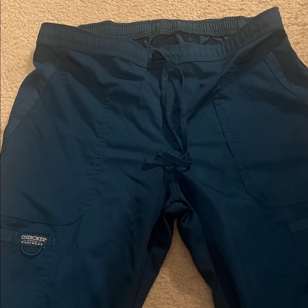 Cherokee Caribbean Blue Cargo Drawstring Pants
